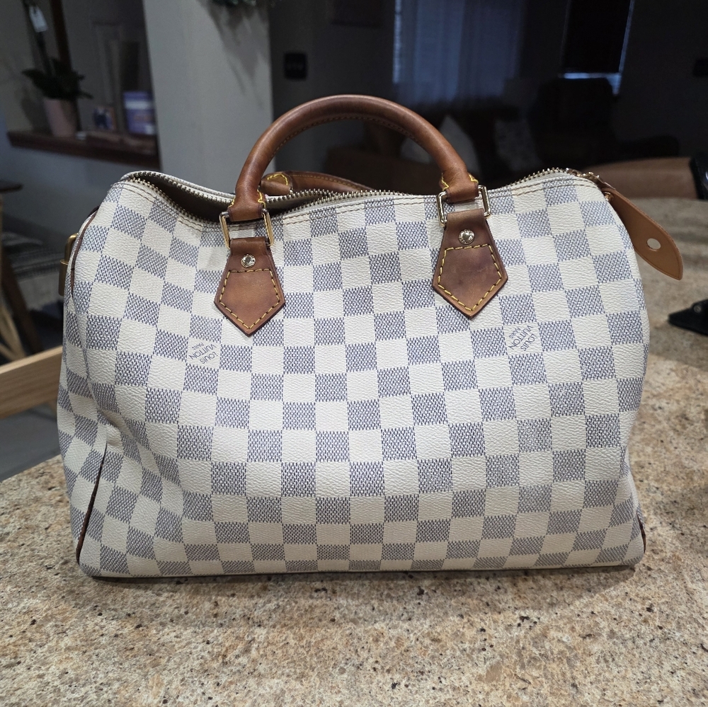 Louis Vuitton Speedy 30 Azur Damier With Lock And Key